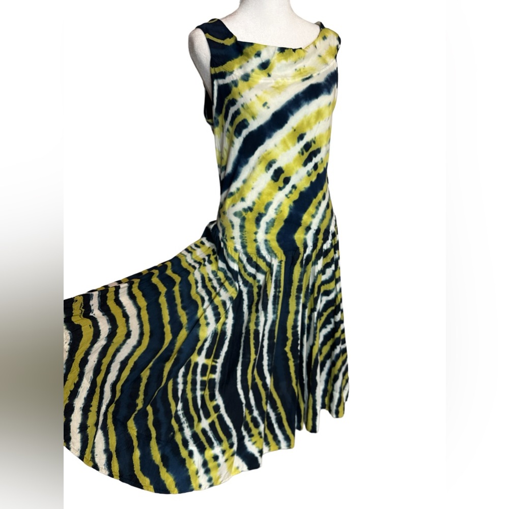 Luna Luz, Tank Dress Tie Dye, Fitted Cotton /Lycra Bodice, Cotton Sheeting Skirt View 6
